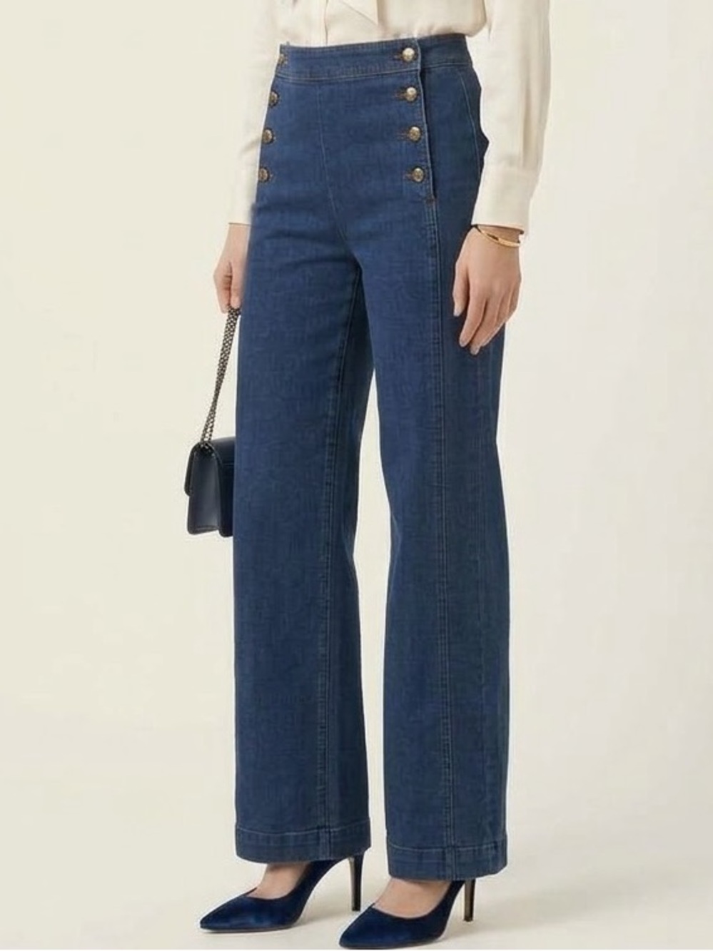 Old Navy Extra High-Rise Sky-Hi Wide Leg Jeans Blue Size 6